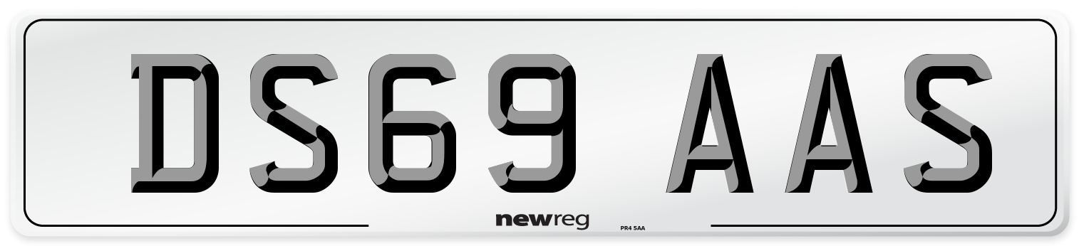 DS69 AAS Number Plate from New Reg